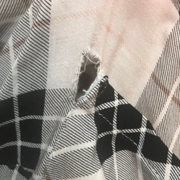 SOLD Torrid Plaid Black & White Emma Button Up - Picture 5 of 6